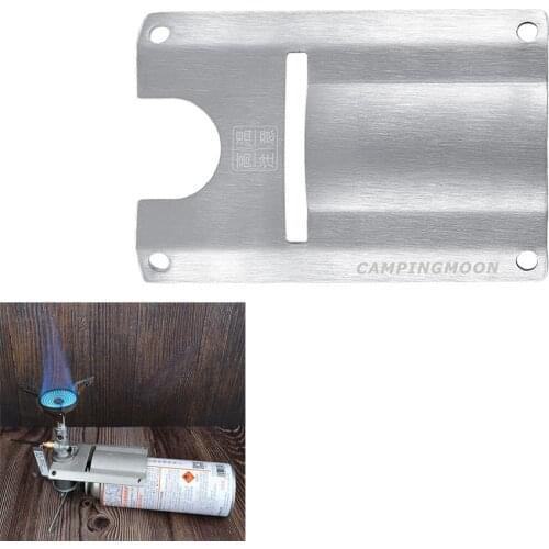 CAMPINGMOON Outdoor Camping Gas Stove Burner Thermal Baffle Bord Stainless Steel Rocket Bracket Heat Shield for Hiking Picnic