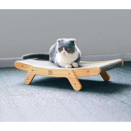Solid Wood Corrugated Paper Bed Cat Scratch Board U-shaped Bed Cat Toy Grinding Scratch Sofa Cat Scratch Board Send Cat Mint