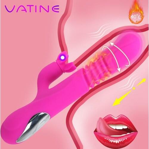 VATINE G Spot Vibrator Clitoris Stimulator Sex Toys Heating Rotation Thrusting Dildo Automatic Scaling Female Masturbator