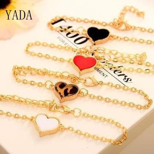 YADA Gifts(lowest price)love heart Charm Bracelets&Bangles For Women Stainless Steel Bracelets Crystal Jewelry Bracelet BT200203