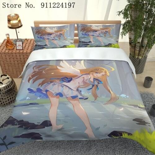 Japanese Anime Bedding Set Character Printed Duvet Cover Set High Quality Bedspread Luxury Bedclothes Microfiber Bed Linen Set