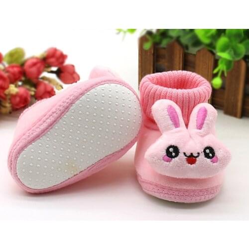 Toddler Boy Shoes Winter Fretwork Bunny Head Newborn Cartoon Rabbit Shoes Soft Sole Prewalker Warm Shoes Chaussure Baby Fille