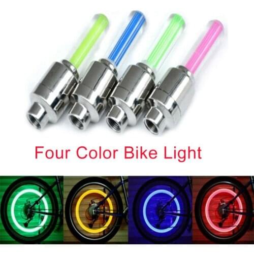 1 Pair Bike Spoke Light With Battery Mountain Road Bicycle Taillight Motocycles Light LED Wheel Tire Nozzle Valve Caps Lamp