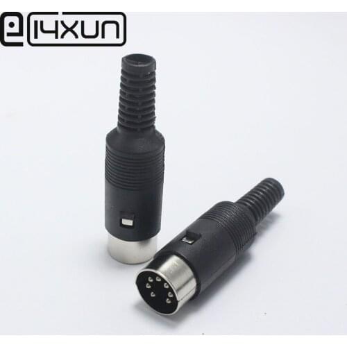 10pcs/lot 7 Pin DIN Male Plug Connector with Plastic Handle 7 PIN DIN Wire Converter 7 PIN Plug DIN DIY Keyboard/Mouse Cable