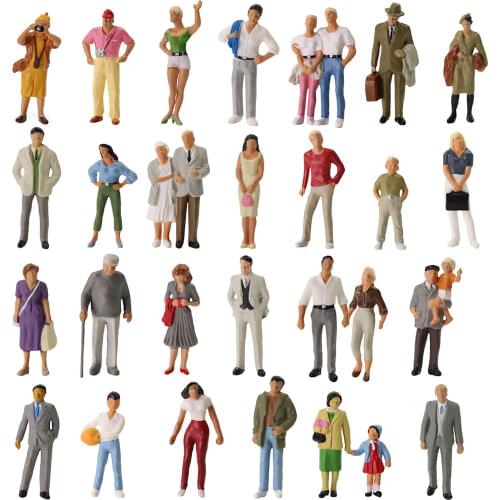 30pcs All Standing O scale People 1:43 Scale Painted Figures Railway Figures Scenery Miniature P4310
