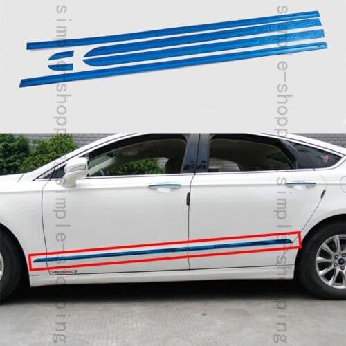 6Pcs Steel Blue Body door Side Molding trim Cover For Ford Fusion Mondeo 2013