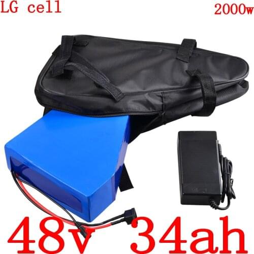 48V 1000W 1500W 2000W ebike battery 48V 35AH electric scooter battery 48V 34AH lithium battery use LG cell with charger free tax