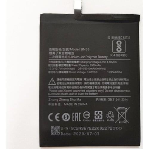 Phone Battery BN36 for Xiaomi Mi 6X Mi6X Mi A2 MiA2 3010mAh High Capacity Replacement Battery