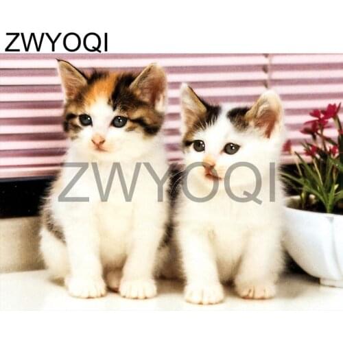 Full Round Diamond mosaic cat animal Full Square Diamond embroidery Cross stitch cat animal 5D DIY Diamond painting cat animal