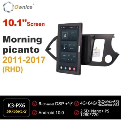 Ownice 720P Android 10.0 Car Radio For Kia Morning picanto 2011-2017 Car Video Auto Multimedia head Unit 10.1" IPS Rotatable