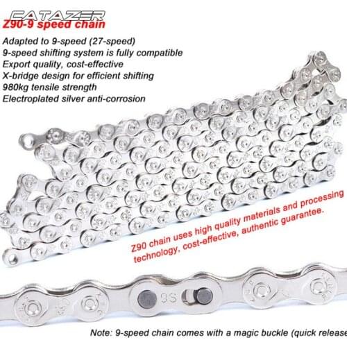 Bicycle Chain Mountain Bike 9-speed Chain for Bicycle 27-speed Road Bike Speed Shifting Electroplating Chain