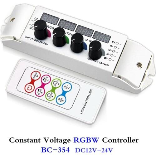 DC12V-24V CV RGBW Controller + 8 keys RF Kit,LED digital tube display,37 Changing Modes,Over Current/Short Circuit Protection