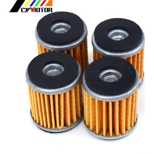 Motorcycle 4pcs Engine Oil Filter Machine Filter For YAMAHA WR125 YZFR125 WR250 XG250 XT250 YBR250 YZ250 WR450 YZ450 VP125 YP125