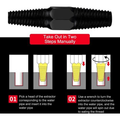 Double Head Screw Bolt Extractor 1/2" + 3/4" Dual Use Damaged Screw Remover Puller Broken Screw Extractor Remover Tools