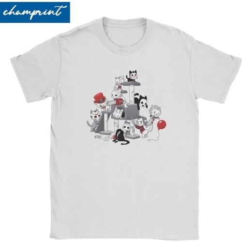 Horror Cats T Shirt Men Womens Halloween Micheal Myers T-Shirts Spooky Creepy Movie Characters Friends Tee Shirt Plus Size Tops