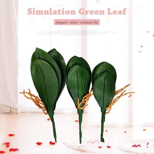 Simulation Butterfly Orchid Green Leaves Artificial Plants Flower Home Docoration Flower Decor Living Room Bedroom Decoration