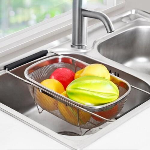 Kitchen Tools Stainless Steel Vegetable Washing Container Fruit Storage Baskets Quality Wash Drain Storage Kitchen accessories