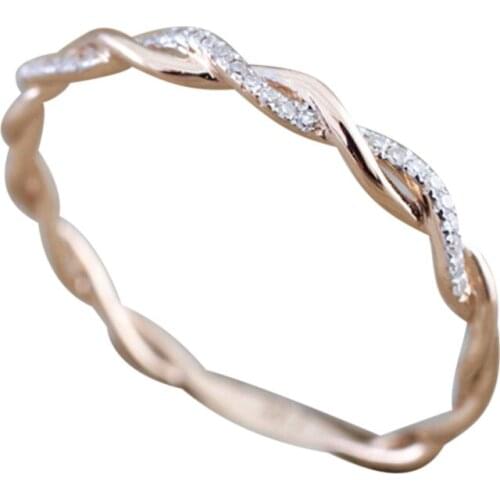 Fashion Rings Vintage Jewelry Twisted Shape Diamond Engagement Ring Stacking Matching Couple Rings Anniversary Wedding Ring #27