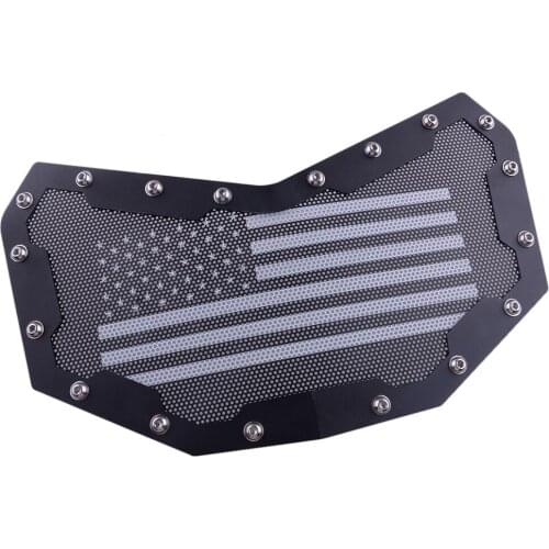 Stainless Steel Black Grill Grille Front Bumper Mesh Kit Fit for Can-Am Maverick X3 2017 2018 2019 2020 2021 American Flag