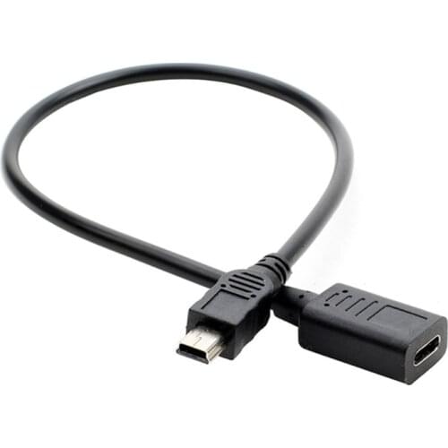 USB C Female to Mini USB Male Convert Connector Support Charge & Data Sync PS3 Controller, MP3 Player, Dash Cam