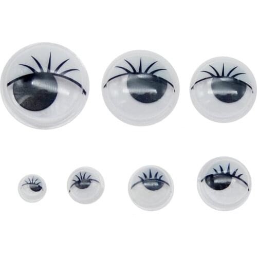 70pcs Moving Eyelash Eyeball Plastic Eyes Eyewinker Cabochons Mix Scrapbook with Adhesive Sticker Children Doll Toy DIY Findings