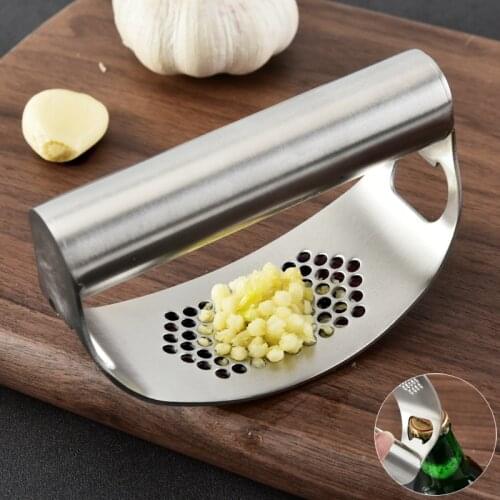 100% Stainless Steel Garlic Press Rocker Garlic Rocker Crusher Garlic Chopper Mincer Press Kitchen Garlic Masher Kitchen Tools