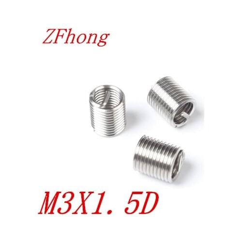 50pcs M3 M3*1.5D stainless steel wire thread insert