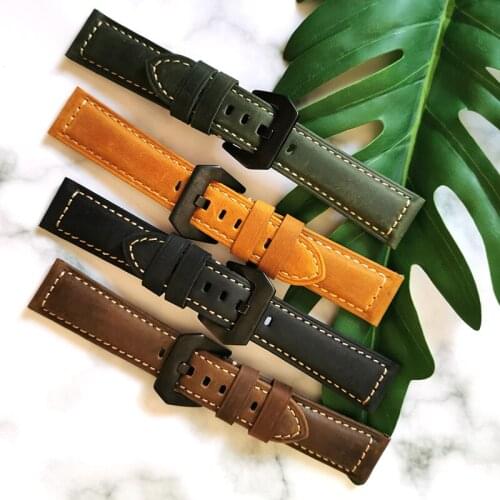 Genuine Leather Watchband for Galaxy Watch Strap 20mm 22mm 24mm 26mm Watch Band for Tissote Timex Omega Wrist Bracelets