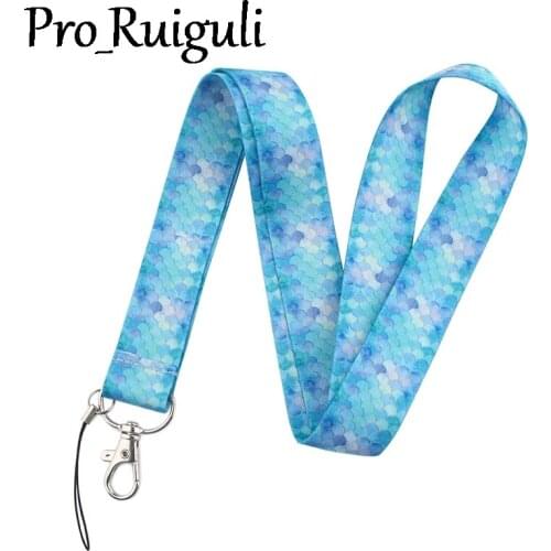 Fish Scale Lanyards Cool Neck Strap webbings ribbons Phone Keys ID Card Holder Lanyard For Keys DIY Hang Ropes