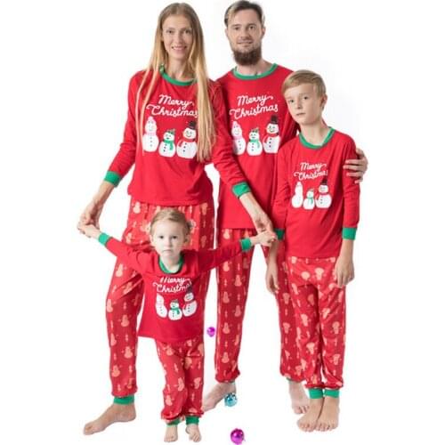 Family Christmas Pajamas Dad Mommy Kid Pyjamas Set snowman Christmas Family Look Autumn Winter Family Matching Clothes Outfits