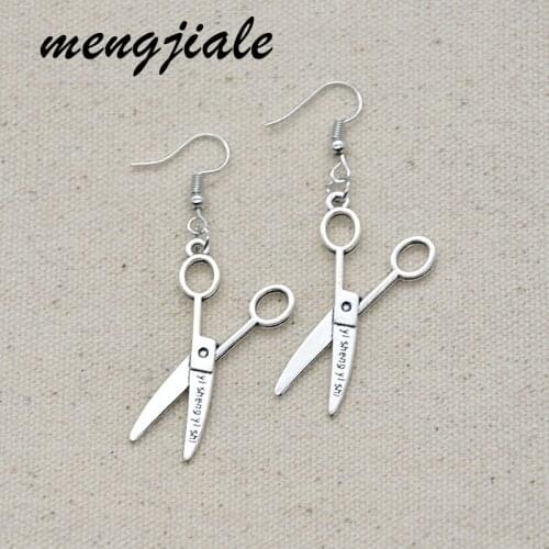 1pair Fashion Handmade cool Design punk style Scissors Earrings Drop Earrings 39*22mm
