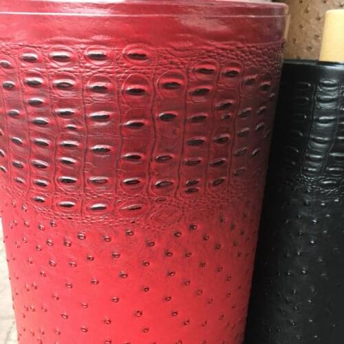 Synthetic PVC Ostrich+crocodile skin embossed leather materials