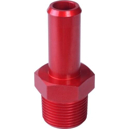 SPEEDWOW AN12 Aluminum Straight 1" NPT Male to Female 1" Barb Oil Hose End Barb Nipple Fitting Adapter Blue / Red