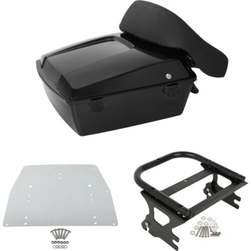 Motorcycle Chopped Pack Trunk Mounting Rack Plate Backrest For Harley Tour Pak Touring Road King Electra Street Glide 1997-2008