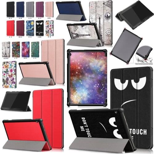 Slim Magnet Skin Cover Print Flip Stand PU Leather Funda Case For Lenovo Tab M10 X605 TB-X605L TB-X605F 10.1" Tablet +Film +Pen