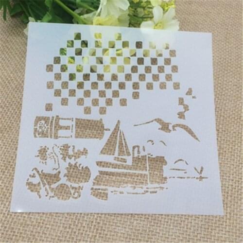 1 Sheet sailboat Layering Stencils for DIY Scrapbooking/photo album Decorative Embossing DIY Paper Cards Crafts