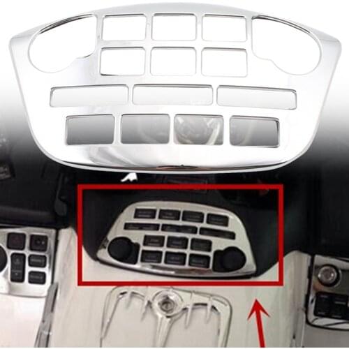 Motorcycle Radio Accent Panel Decoration Chrome Fairing Control Accent For Honda Goldwing GL1800 GL 1800 2001-2011