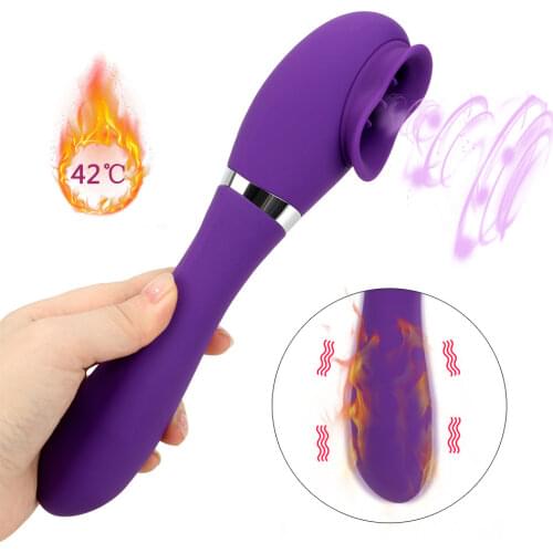 10 Speeds Sex Toys for Women Oral licking G-spot Tongue Vibrator Heating Female Masturbator Clitoris Stimulator Nipple Sucker