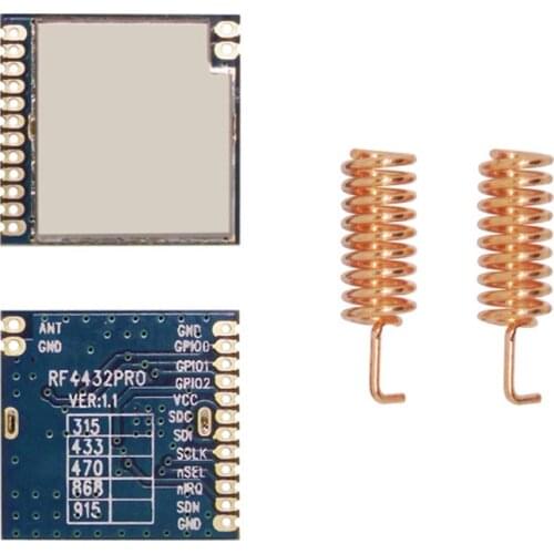 2pcs RF4432PRO-868+ Spring Antenna 868MHz 20dBm 100mW 1.4km CE certificate RF Front end Transmitter and Receiver