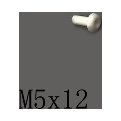 2pcs M5x12mm Inner Hexagon Round Head Screw Ceramic Insulated Bolt High Temperature Corrosion Resistance Zirconin