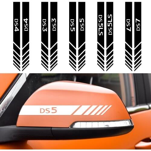 2PCS 20*2CM Car Rearview Mirror high quality PVC DIY Decoration Protector Stickers For DS DS3 DS4 DS5 DS 5LS DS7 Accessories