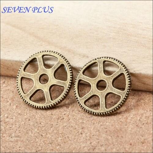 High Quality 20 Pieces/Lot Diameter 20mm Antique Bronze Steampunk Gear Charms Wholesale