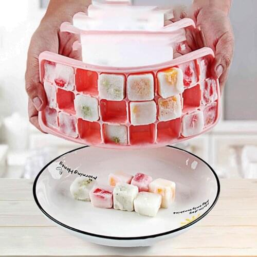 24 Grid Food Grade Ice Cube Trays With Lids,Chocolate Pudding Ice Cream Molds 10347050