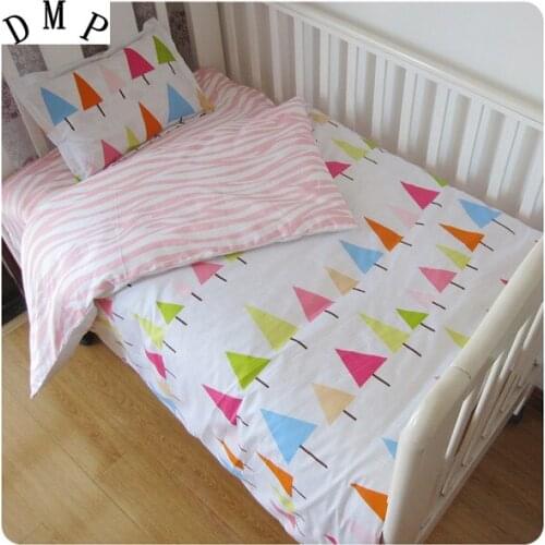 Promotion! 3PCS Cartoon baby crib bedding set 100% cotton curtain crib set,(Duvet Cover+Sheet+Pillowcase)