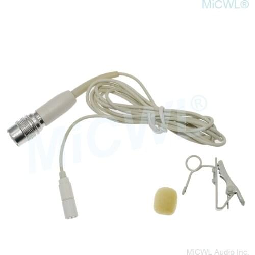 ATW2500 Beige Wireless Tie Clips Microphone For Audio Technica Lavalier Lapel BeltPack Transmitter Hirose 4Pin