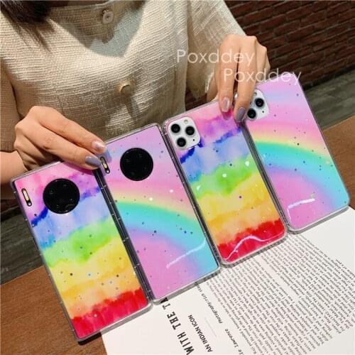 Girl Glitter Diamond Case For Oppo Reno 2 2Z 3 4 Pro Realme 5 Pro 7i Q C2 C11 C15 Bling Star Rainbow Cover