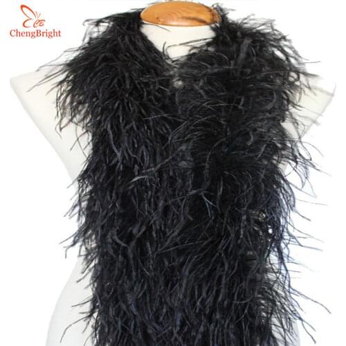 ChengBright 2 Yards/Lot 6 Layer Natural Fluffy Ostrich Feather Boa Costumes/Trim For Party/Costume/Shawl/Craft Ostrich Feather