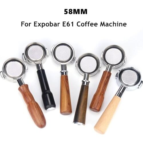 58mm Coffee Bottomless Portafilter Filter Basket For Expobar E61 Replacement 304 Stainless Steel القاع Espresso Maker Accessory