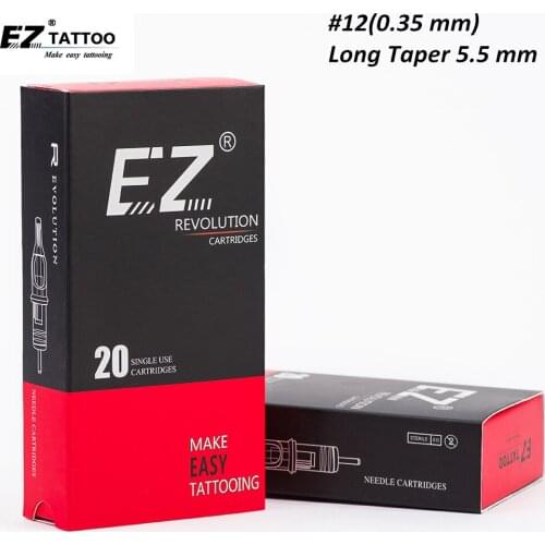 EZ Revolution Tattoo Cartridges Curved Magnum #12 (0.35 MM) Tattoo Needles for Rotary Machines & Grips