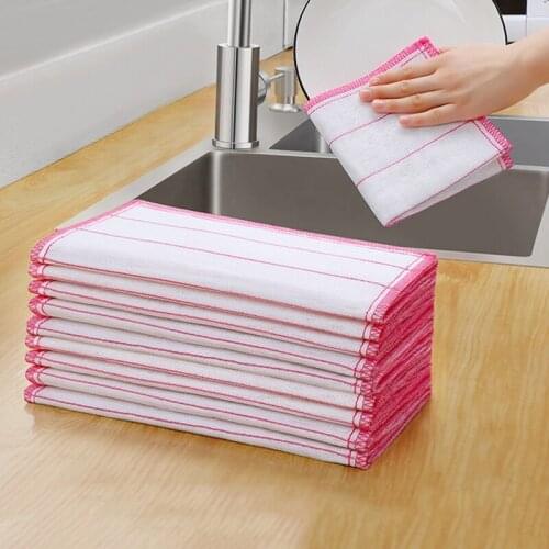 Kitchen Towel 8 Layers Microfiber Kitchen Cleaning Cloth Thicken Absorbent Scouring Pad Kitchen Daily Dish Towel 30X30cm